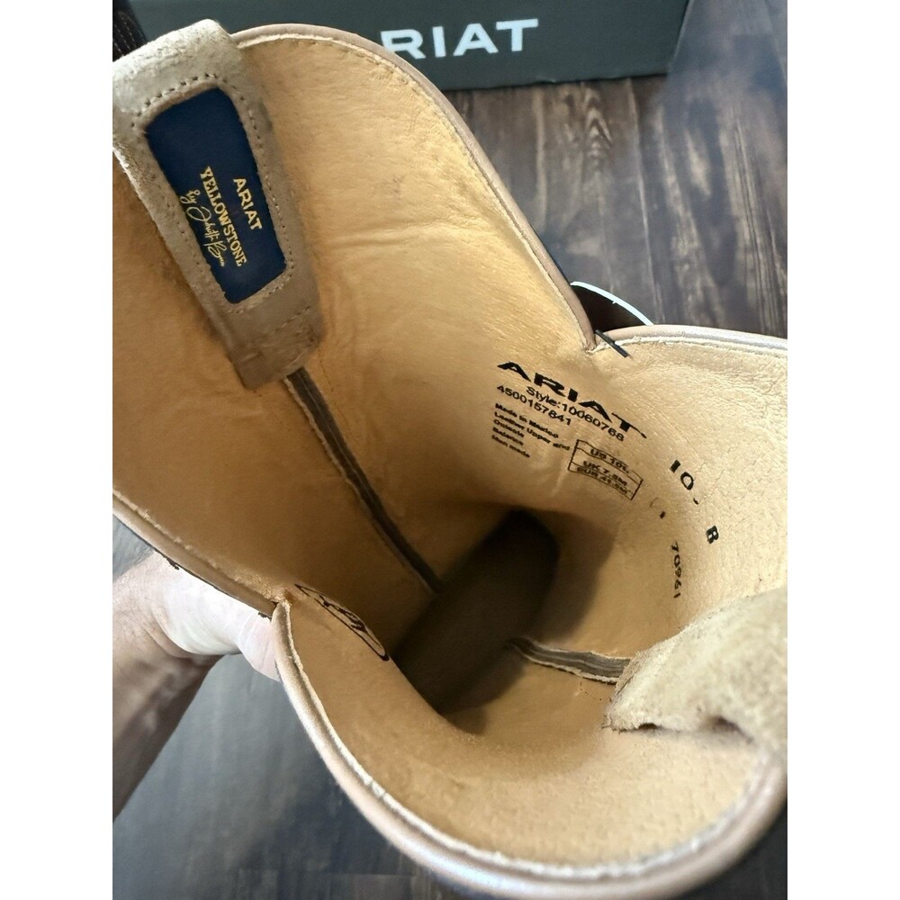 ARIAT Women's Yellowstone Arena Dirt Boot Tan/Toffee Crunch Leather Cowgirl 10 B - Picture 7 of 9